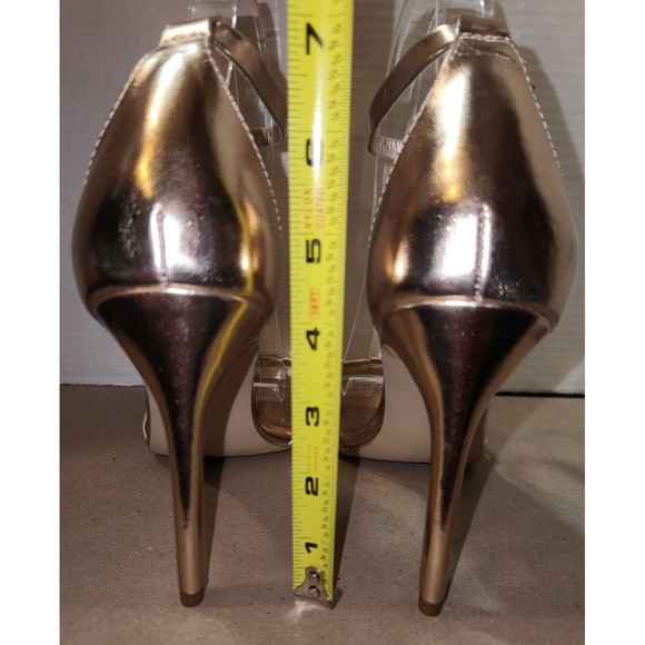 Steve Madden Rose Gold "Truly" Strappy Stiletto Sandal Heels Size 10M - Picture 7 of 12